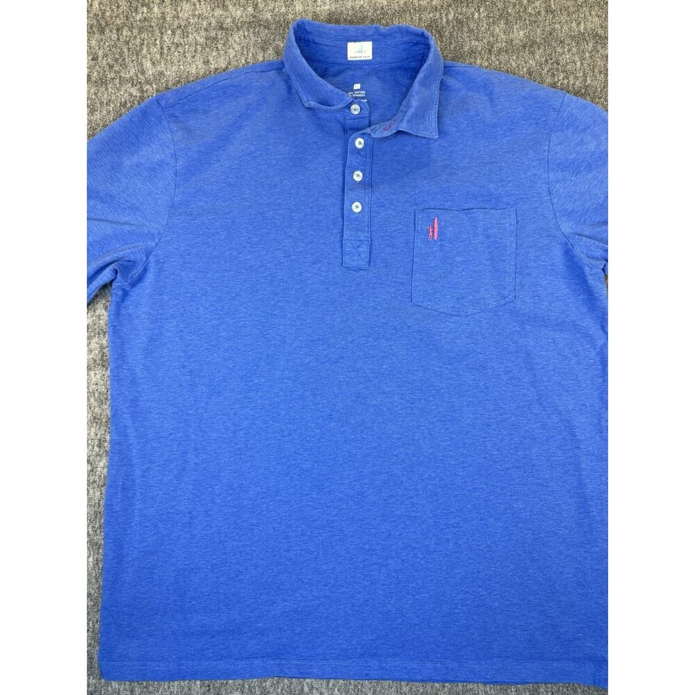 Mens Johnnie O Hanging Out Blue Polo Shirt Stitched Pink Surfer Logo XL